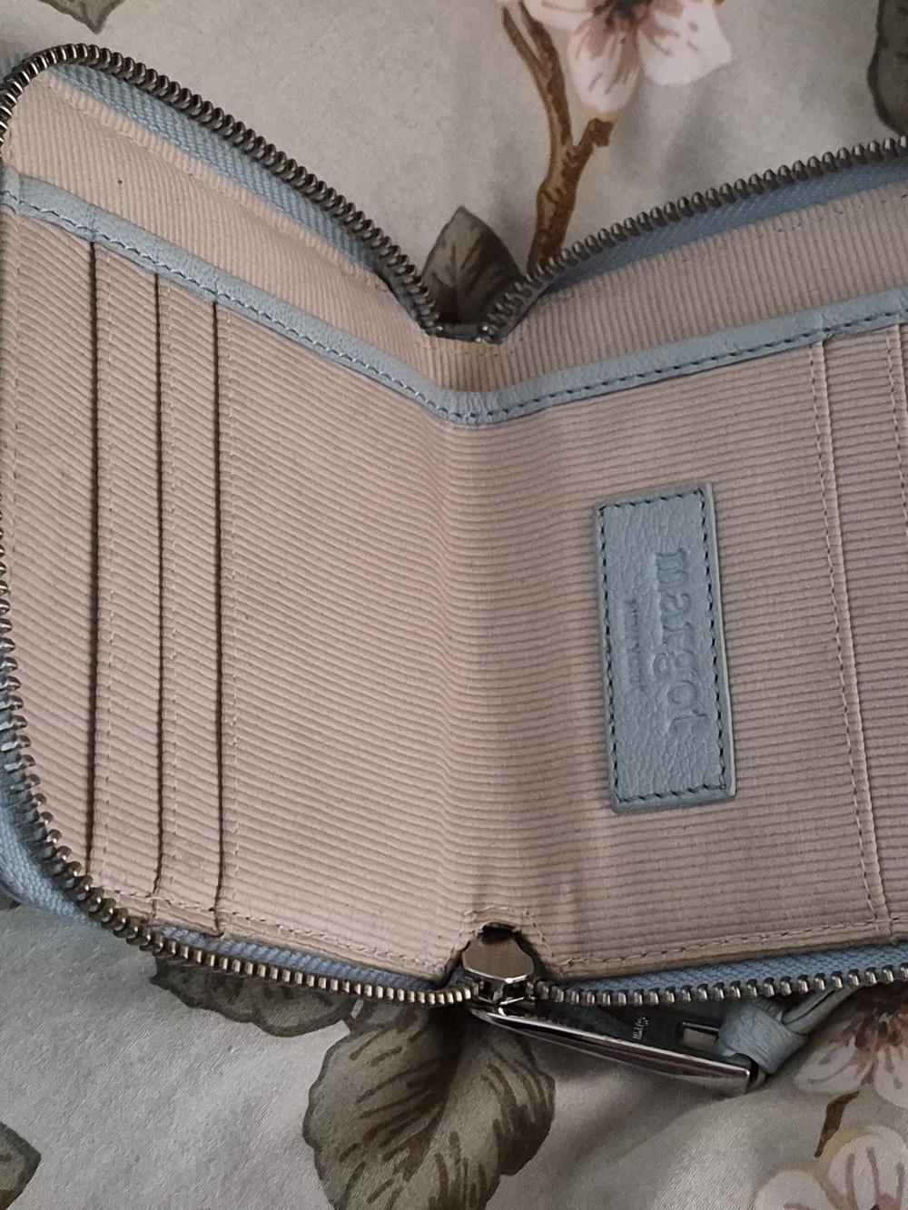 Margot New York Light Blue Leather Wristlet Wallet - Picture 3 of 3